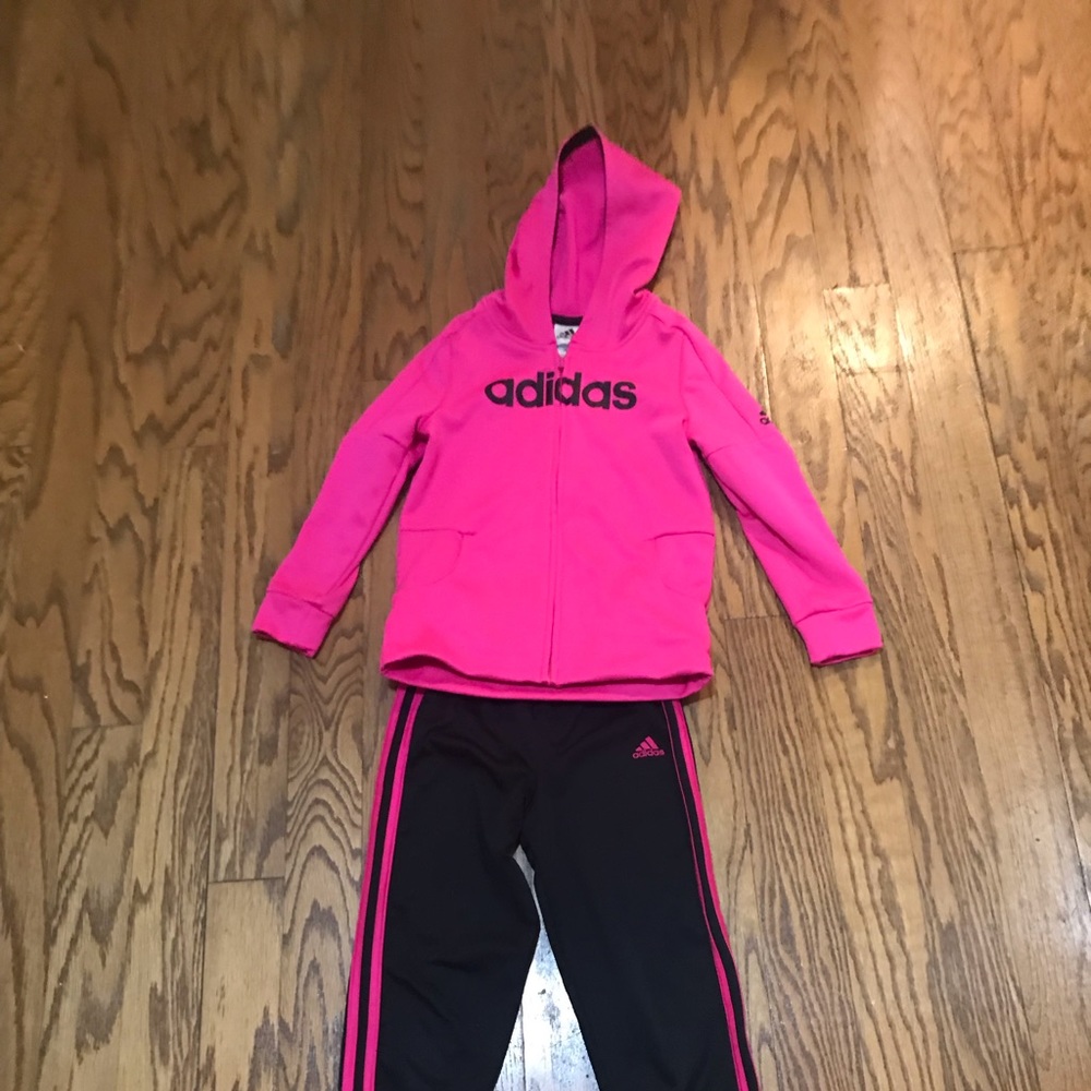 Addidas zip up hoodie and track pants
